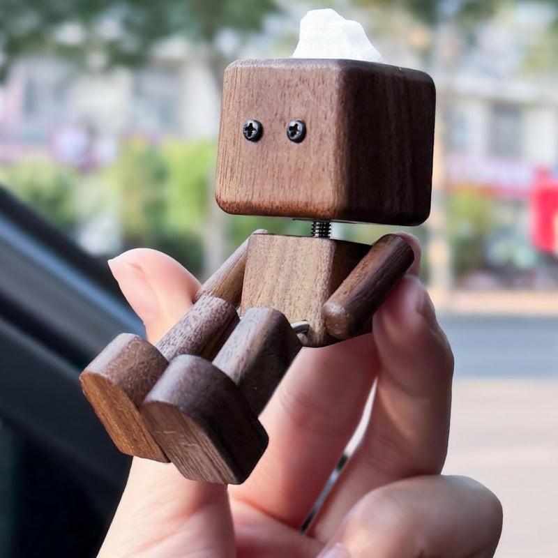 Shaking Wooden Robot Car Air Freshener