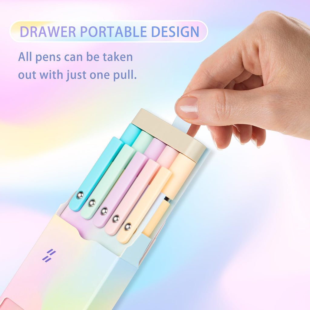 5-Piece Gradient Gel Pen Set – 0.5mm Quick-Dry Carbon Ink