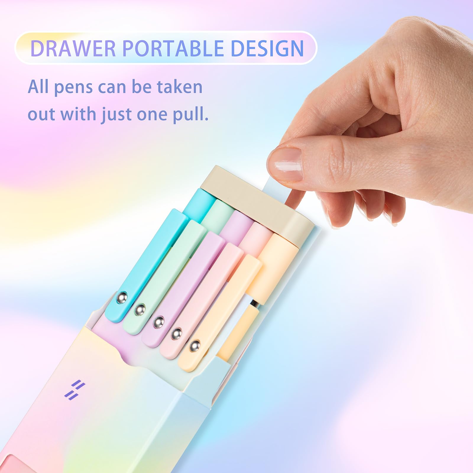 5-Piece Gradient Gel Pen Set – 0.5mm Quick-Dry Carbon Ink