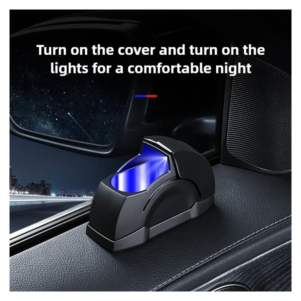 Slide-Lid Car Ashtray — Compact, Odor-Sealing & LED-Lit