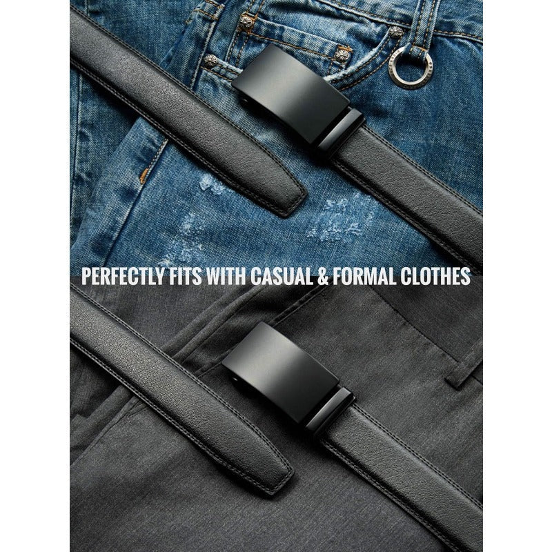Micro-Adjust Leather Ratchet Belt