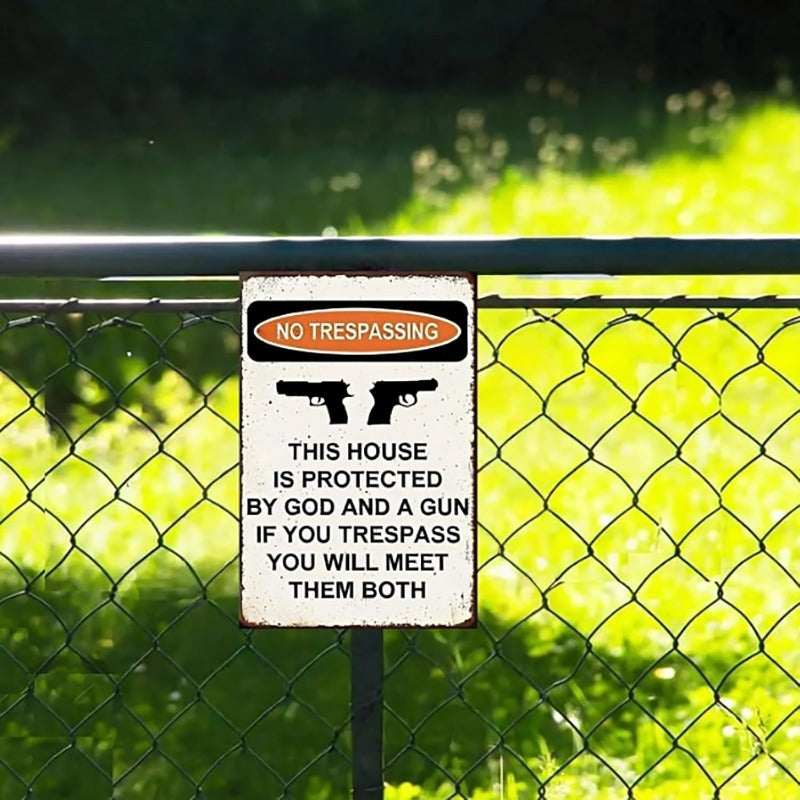 God & Gun Warning Sign