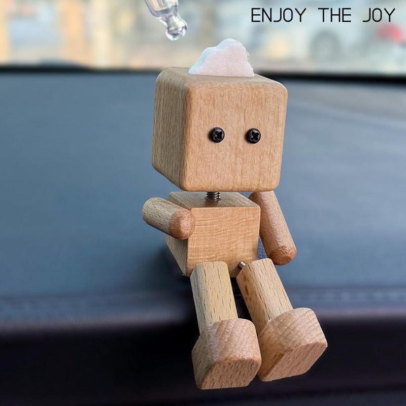 Shaking Wooden Robot Car Air Freshener
