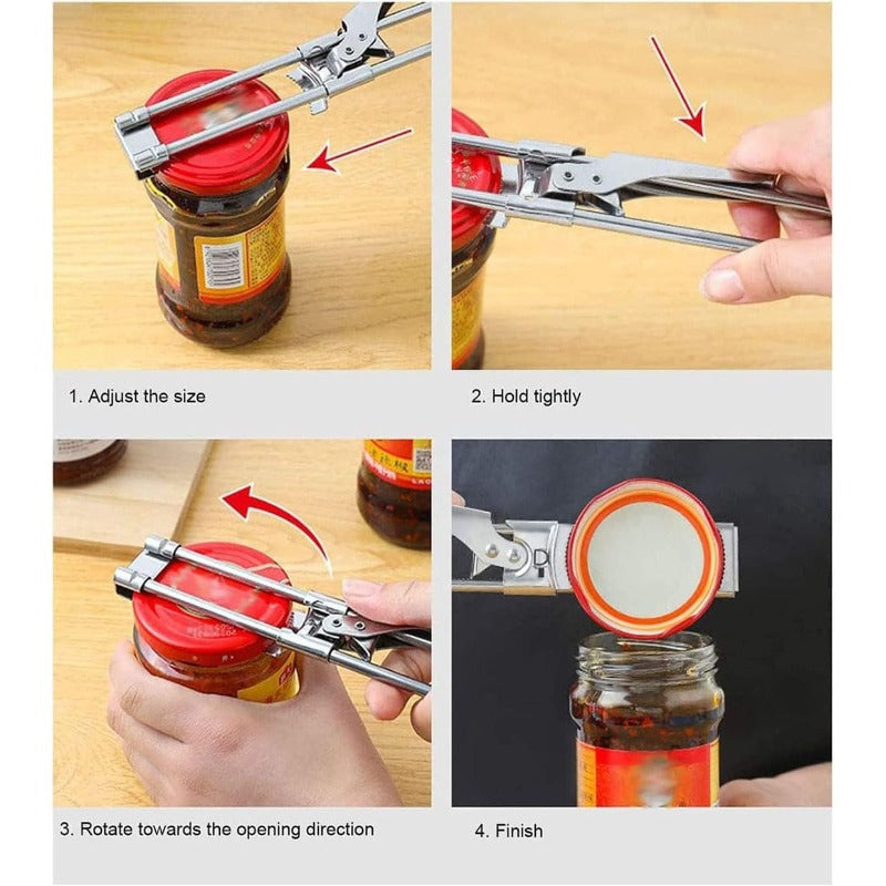 Adjustable Stainless Steel Jar & Bottle Opener