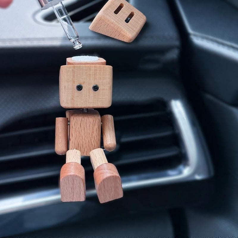 Shaking Wooden Robot Car Air Freshener