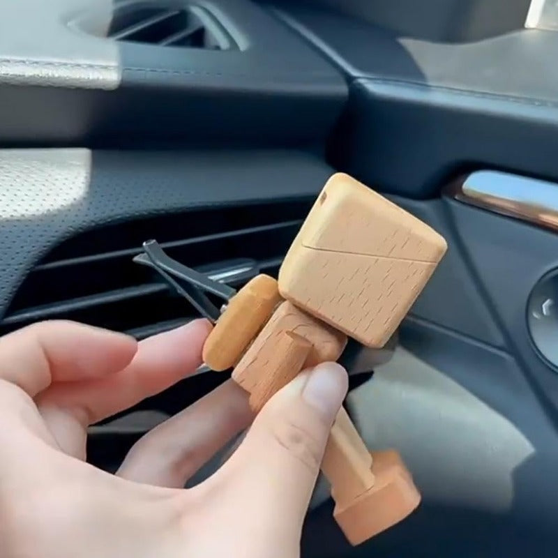 Shaking Wooden Robot Car Air Freshener