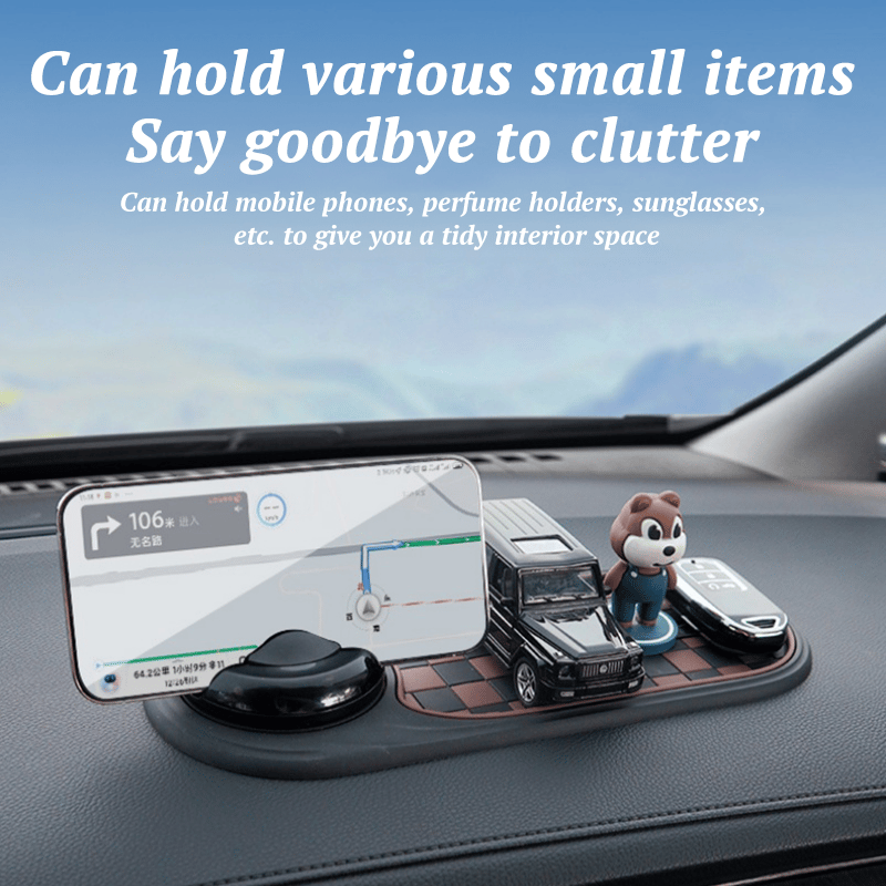 Woyuosn Multifunction Car Mat with Phone Holder Hidden Number Plate