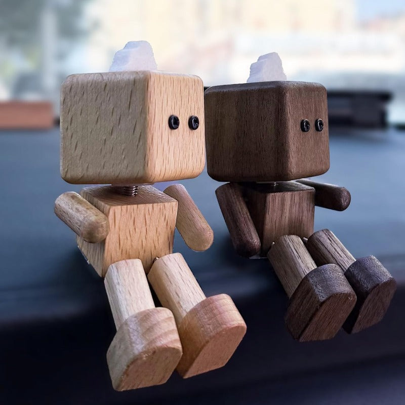 Shaking Wooden Robot Car Air Freshener