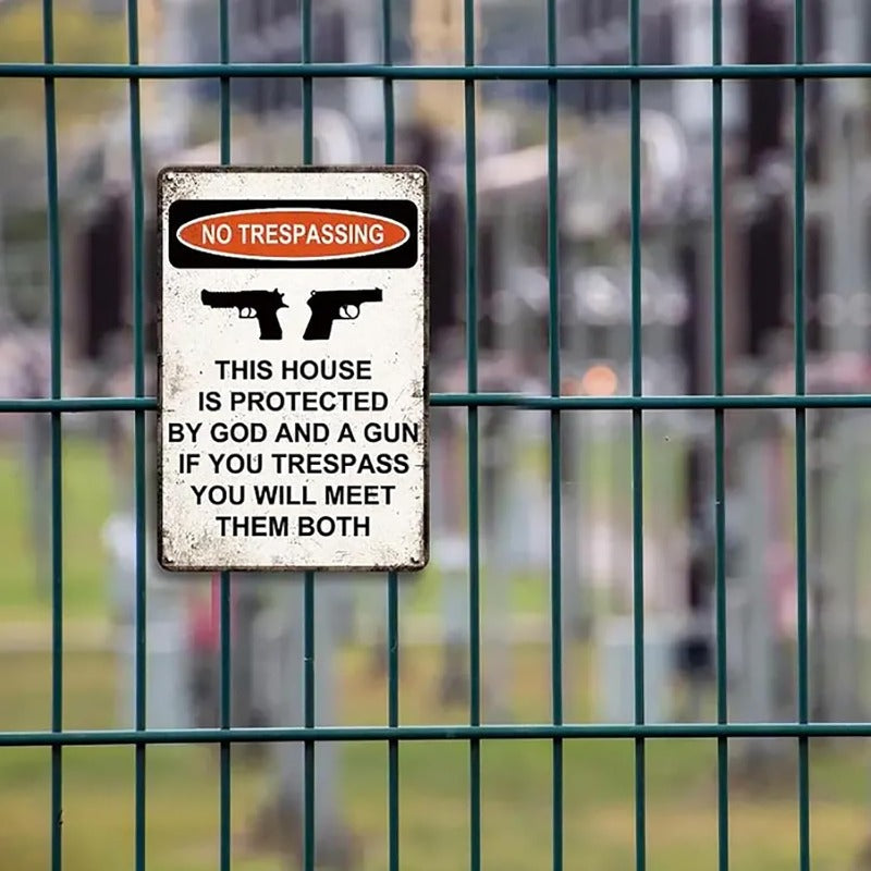 God & Gun Warning Sign
