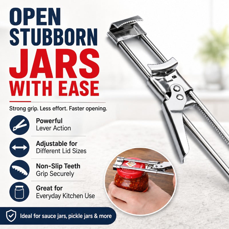 Adjustable Stainless Steel Jar & Bottle Opener